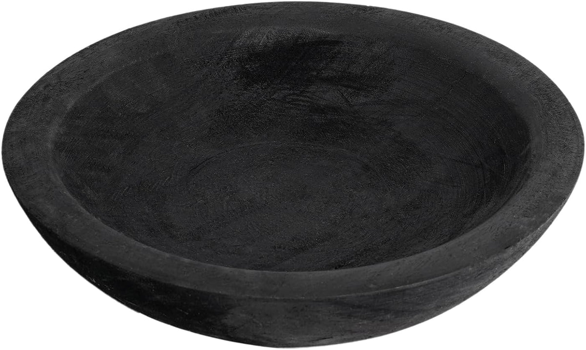Wooden Decorative Bowl, Farmhouse Centerpiece (Black)