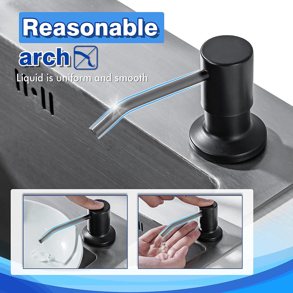 Built in Soap Dispenser for Kitchen Sink WEWE, Matte Black