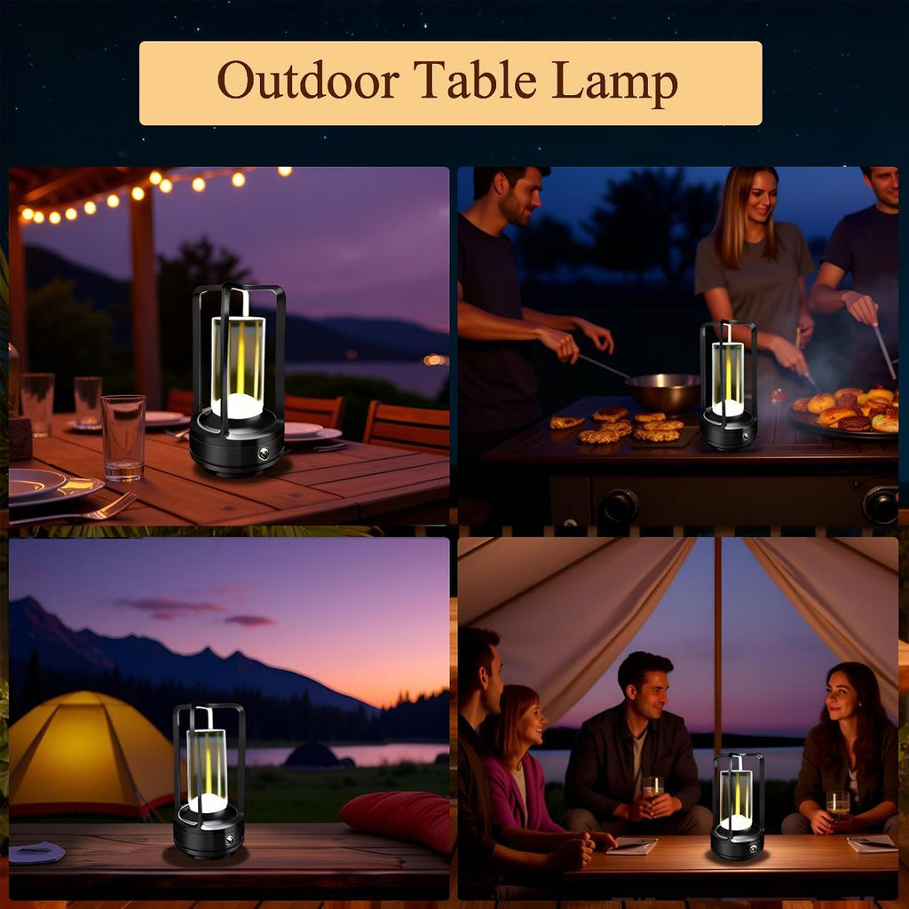 Cordless Table lamp, 4000mAh Battery Rechargeable Lamp (Black-2)