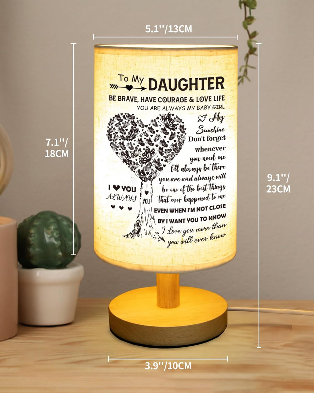 Daughter Gifts from Mom, to Daughter Table Lamp, Daughter Wedding Gifts