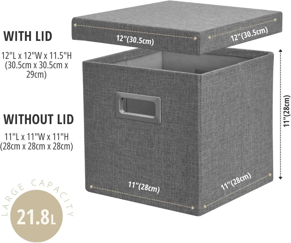 DECOMOMO Storage Basket with Lids, 3x Tougher Collapsible Storage Bins