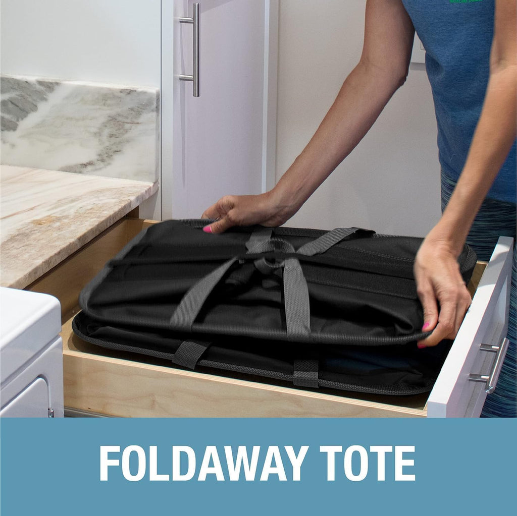 CleverMade Collapsible Laundry Caddy, 64L, 2 Pack, Black Gray