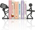 ENCIMART People Bookends Decorative Cute Metal Book Ends for Shelves