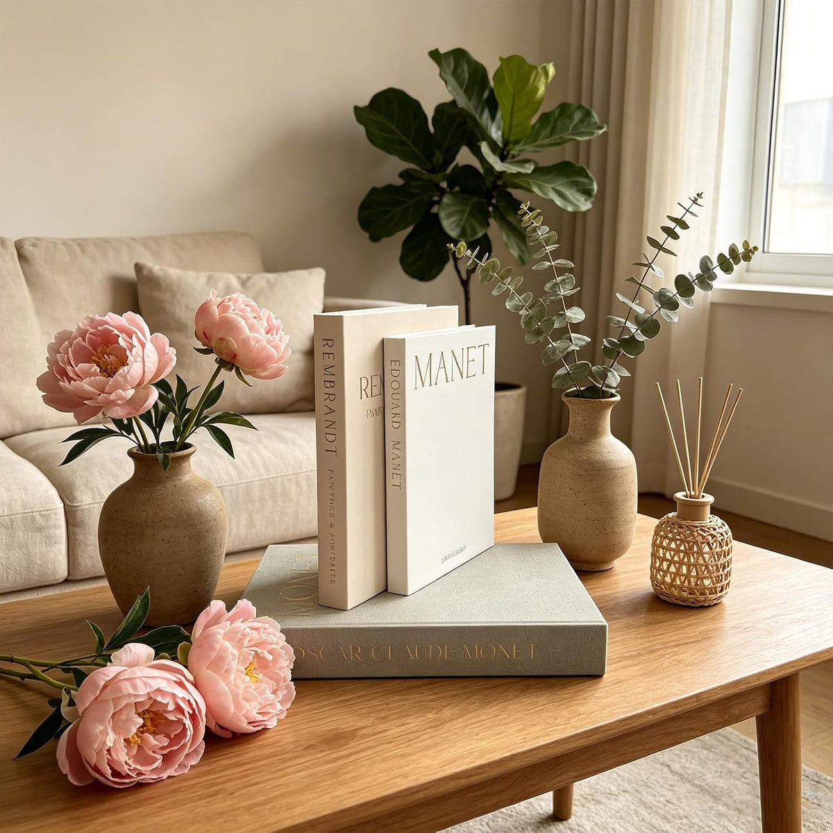Beautiful Decorative Books, Set of 3 Linen Faux Book Boxes, Sage Fake Book Boxes with Hidden Storage Room for Photos & Keepsakes, Styling Decor for Coffee Tables, Shelves, & Mantels