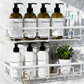 Adhesive Shower Caddy, Large Capacity Shower Racks for Inside Shower, No Drill Bathroom Shower Organizer and Storage, 2 Pack White Bathroom Shelves, Home Decor Rv Accessories, Apartment