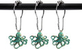 Set of 12 Octopus Shower Curtain Hooks Decorative Home Bathroom Stainless Steel Rustproof