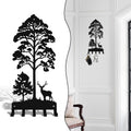 Key Holder for Wall, Metal Key Holder Hooks Organizer Rack, Key Organizer Wall Decorative with 5 Hooks for Entryway, Front Door, Hallway, Bedroom, Office (12 Inches, Deer, Tree)
