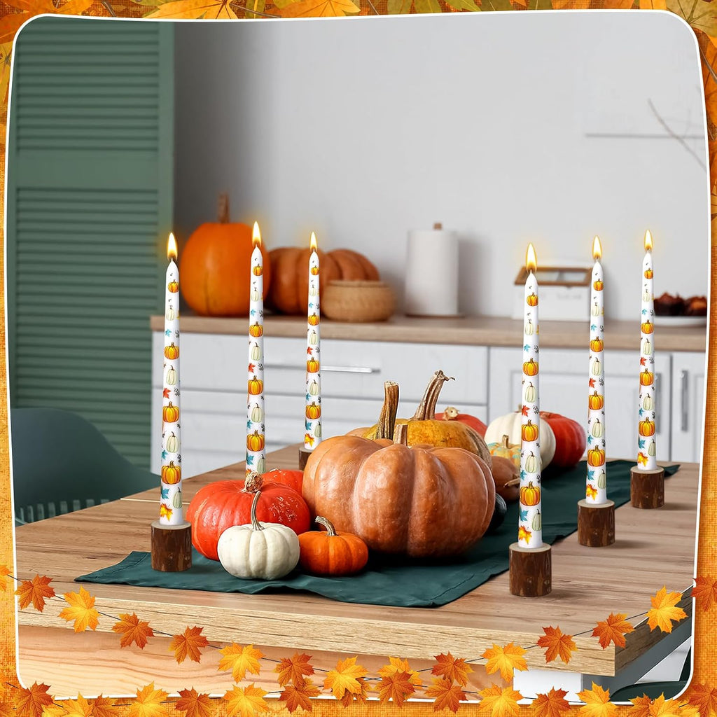 Conelist 6 Pcs Thanksgiving Taper Candles 10" Fall Decorative Taper Candles