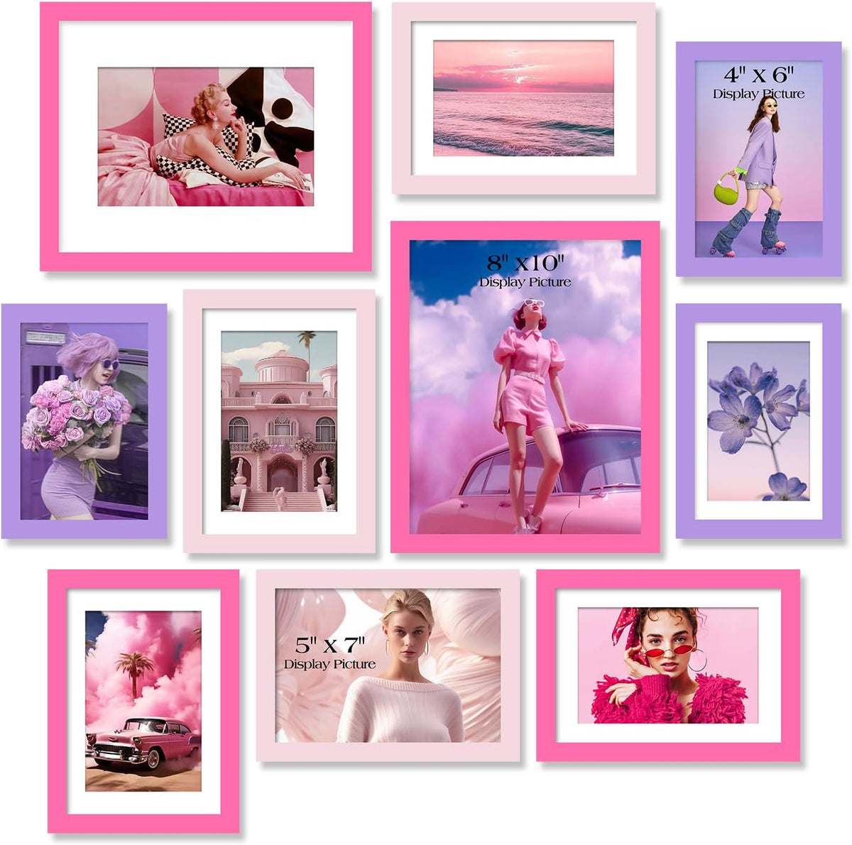 TWING Collage Picture Frames Wall Decor 10 Pack Multi Sizes