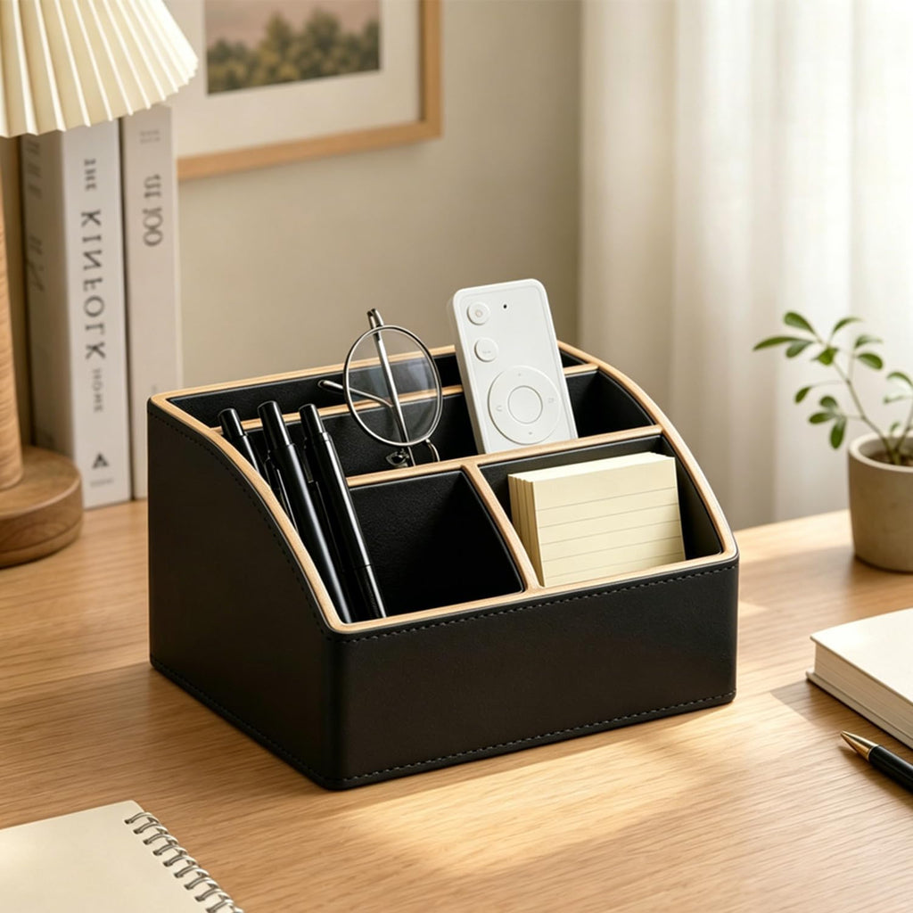 TV Remote Control Holder, Pen/Pencil Caddy, Bedside Table Desktop Organizer