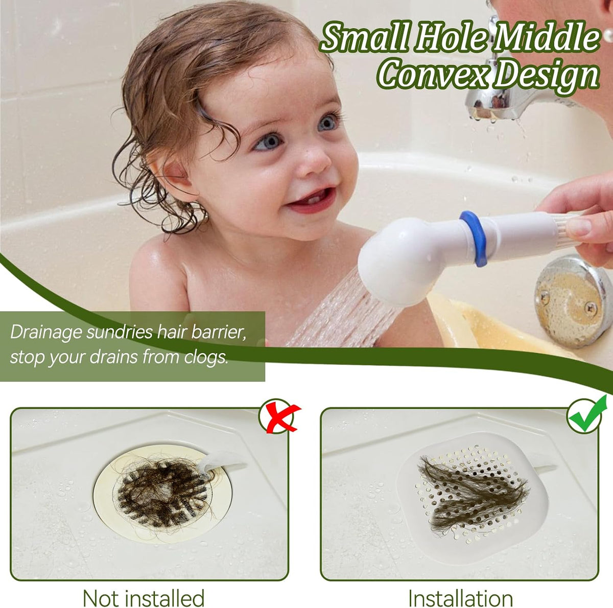 Waziaqoc 2 Pack Drain Hair Catcher, Square Silicone, Grey