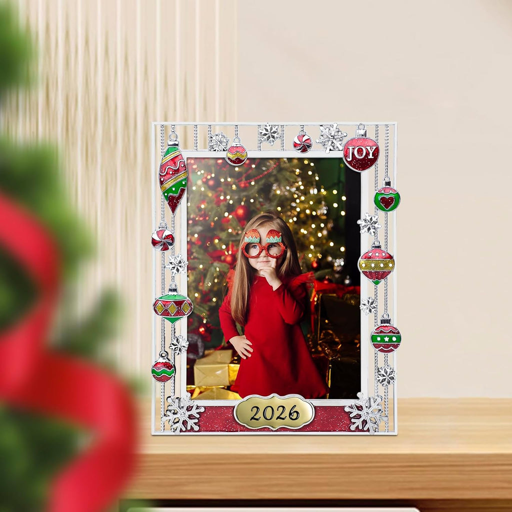 LARAINE Picture Photo Frame 5x7 Metal 2026 Christmas High Definition Display Pictures for Tabletop Home Decorative Holiday Gift (2026)