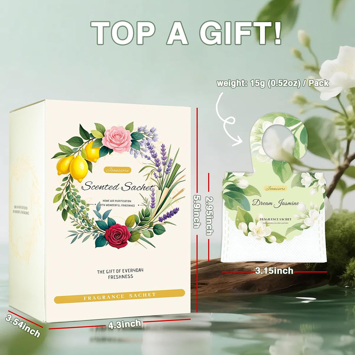 15 Packs Scented Sachets for Drawers and Closets, Home Fragrance Sachet