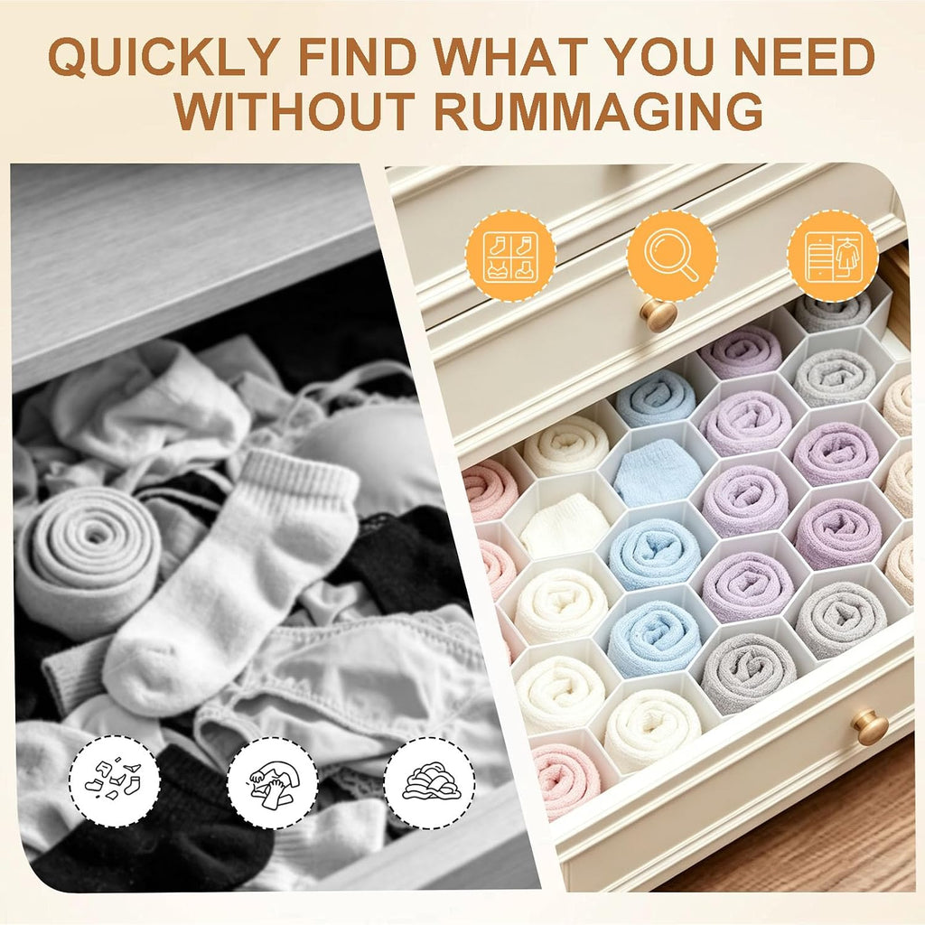 Panties Organizer for Drawer, Honeycomb Cell Divider