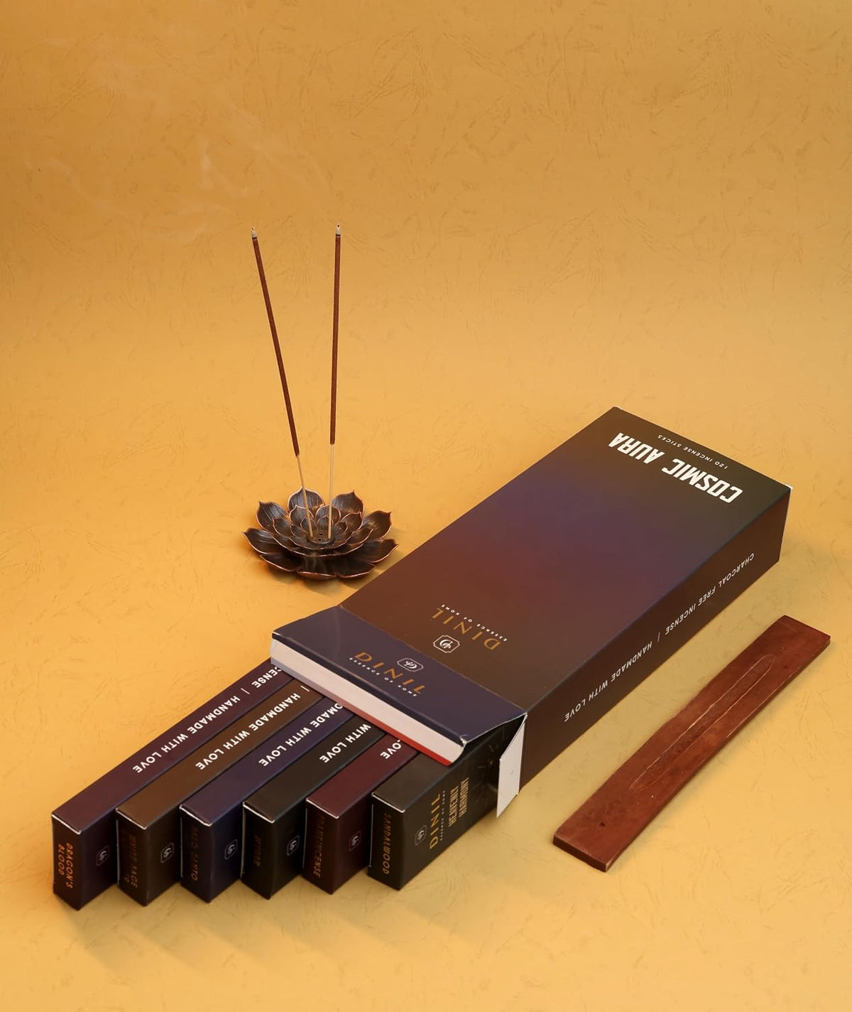Dinil Cosmic Aura Incense Sticks Gift Set, 6 Spiritual Scents, 120 Sticks