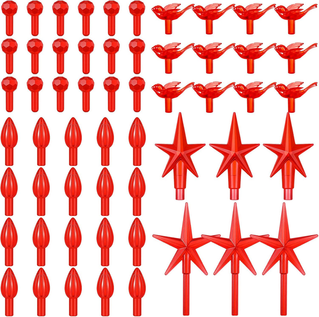 186 Pcs Ceramic Christmas Tree Replacement Lights Set, Red Color, Stylish