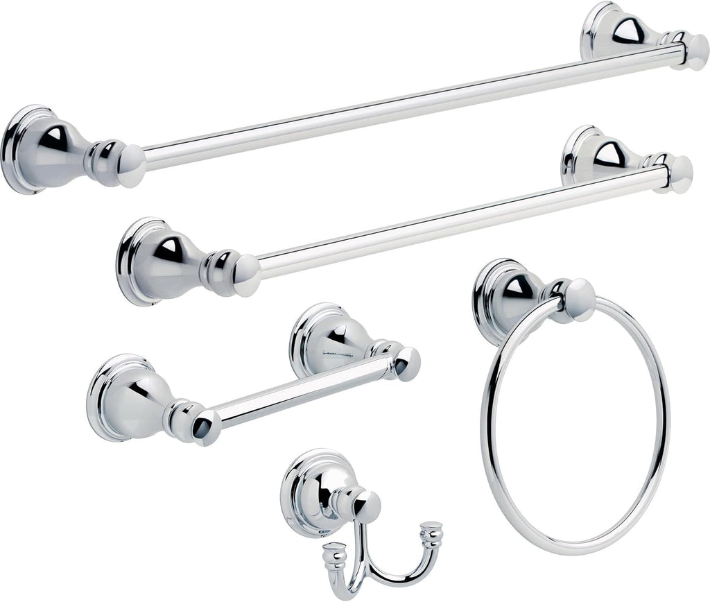 DELTA Faucet Rubber Limited AUB50-PC Aubrey Wall Mount Pivot Arm Toilet Paper Holder Bath Hardware Accessory in Polished Chrome (Pack of 2)