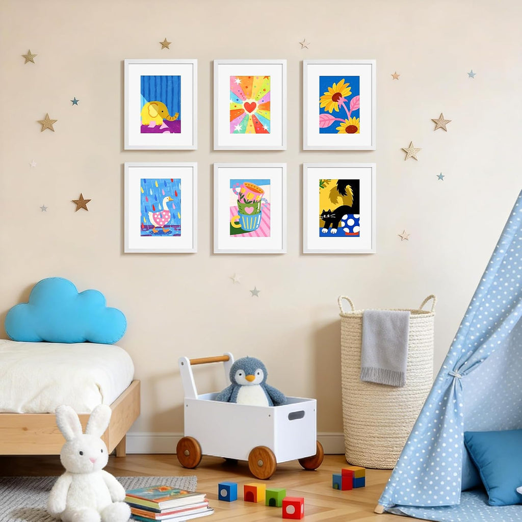 HappyHapi 8x10 Picture Frames Set of 10, Wall or Tabletop Display, White