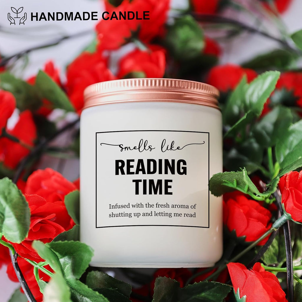 Funny Reading Gifts for Book Lovers, Bookish Gift for Readers - Women Christmas, Birthday Gifts for Librarian or Writers - Lavender Candle