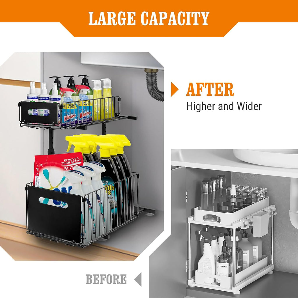 Under Sink Organizers and Storage, 2-Tier Pull Out Cabinet Organizer
