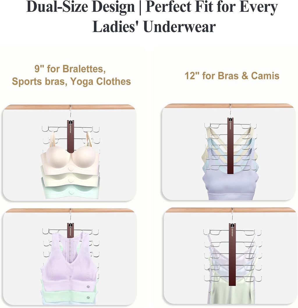 HOUSE DAY 2 Pack Tank Top Hanger Space Saving, Wooden Bra Hangers Mahogany
