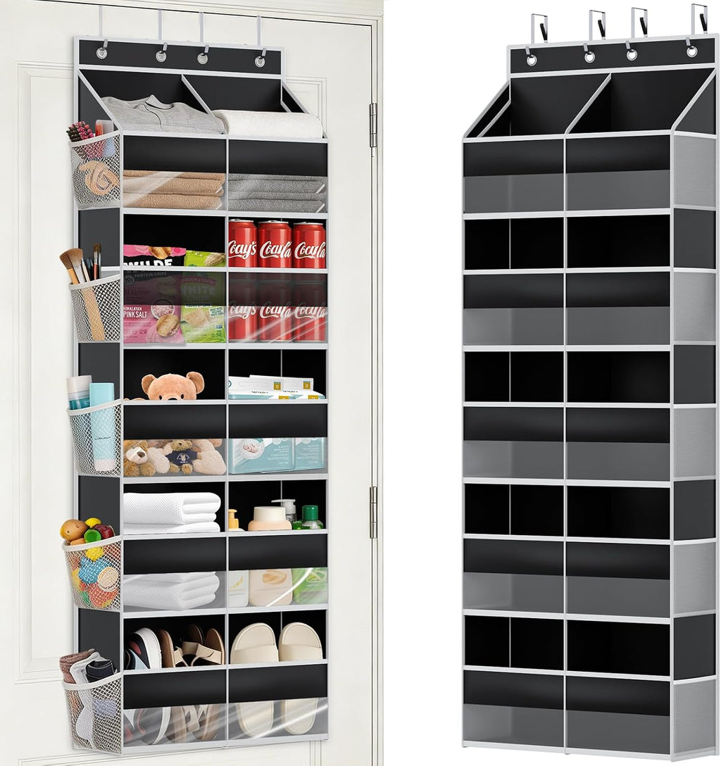 Over The Door Storage Organizer 5 Tiers Extra Large Heavy Duty Oxford Black
