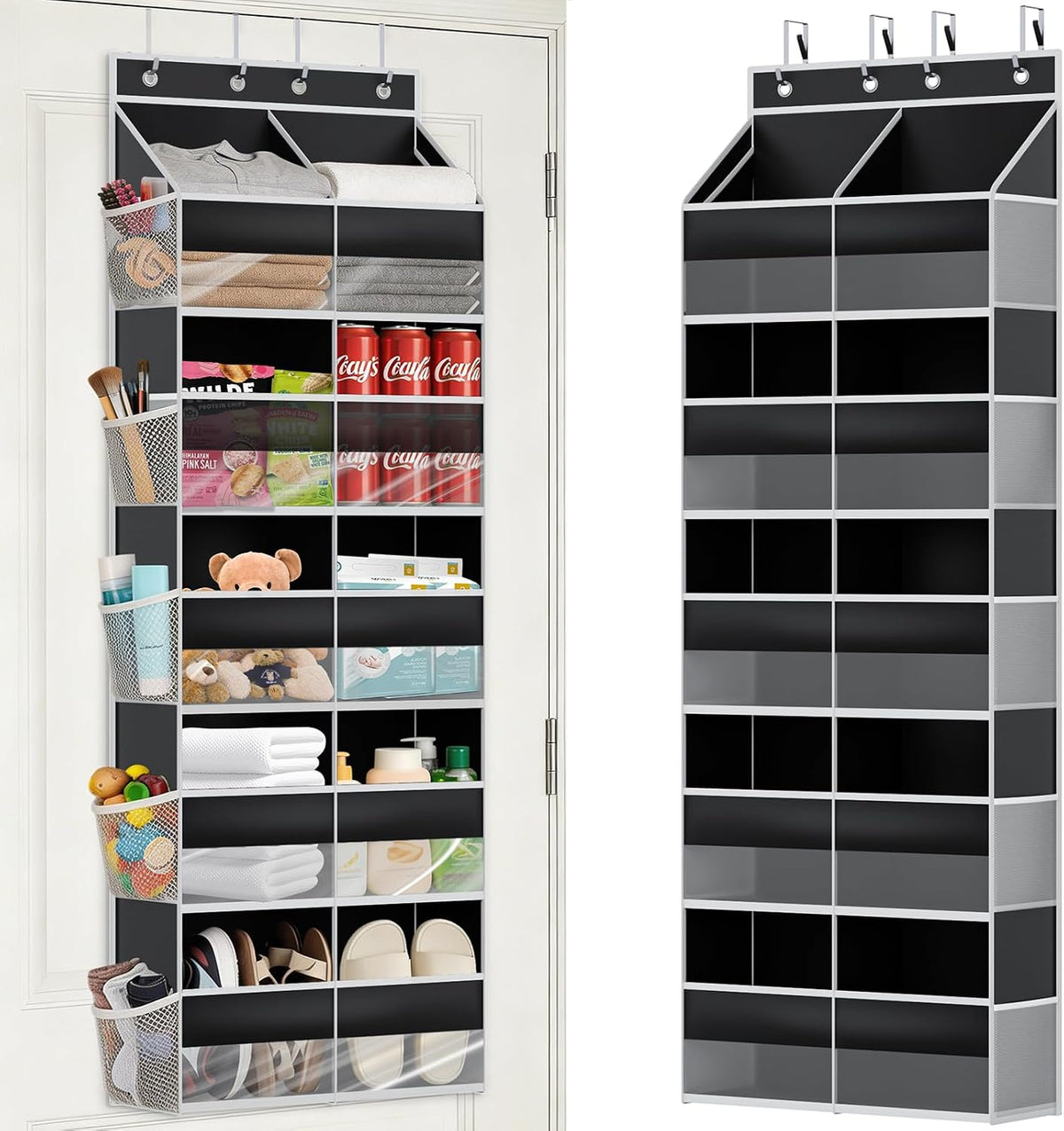 Over The Door Storage Organizer 5 Tiers Extra Large Heavy Duty Oxford Black