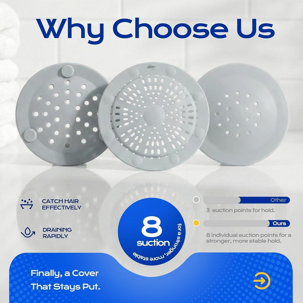 VLM 2 Pack Silicone Shower Drain Hair Catcher,Drain Strainer