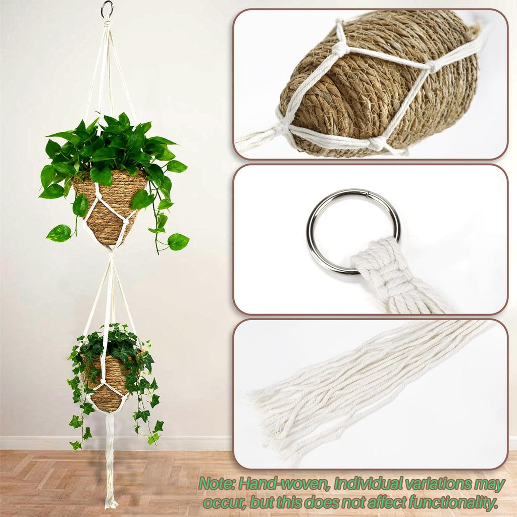 RAINFLOW Macrame Plant Hangers 5 PCS, Hanging Plant Holder Set