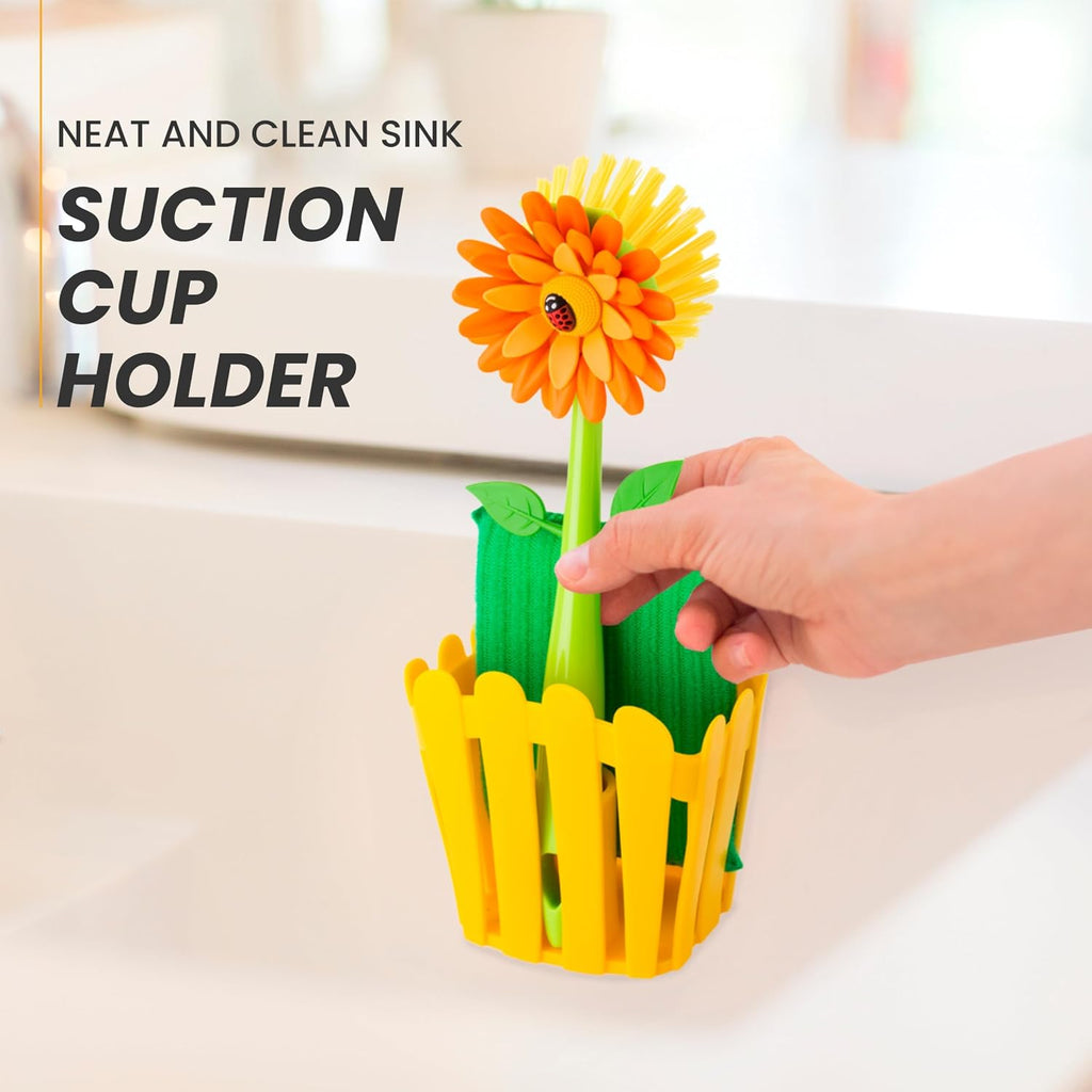 Vigar Flower Power Kitchen Sink Caddy Organizer Set - Orange