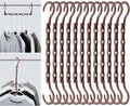 Mr. Pen- Space Saving Hangers for Clothes, 12 pcs, Mahogany Color, Plastic Multi Clothes Hangers Space Saving, 5 Slots, 360° Rotating Hooks