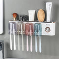 iHave Toothbrush Holders for Bathrooms Wall Mounted with Dispenser & 4 Cups
