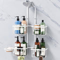 Luxspire Hanging Shower Caddy Overhead, Shower Organizer Hanging, White