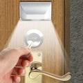 Key Light Door Light, Small Motion Sensor Light with 4 LED Bulbs, Battery Powered Night Lights for Hallway, Stairway, Kitchen, Closet, Bedroom (Silver)