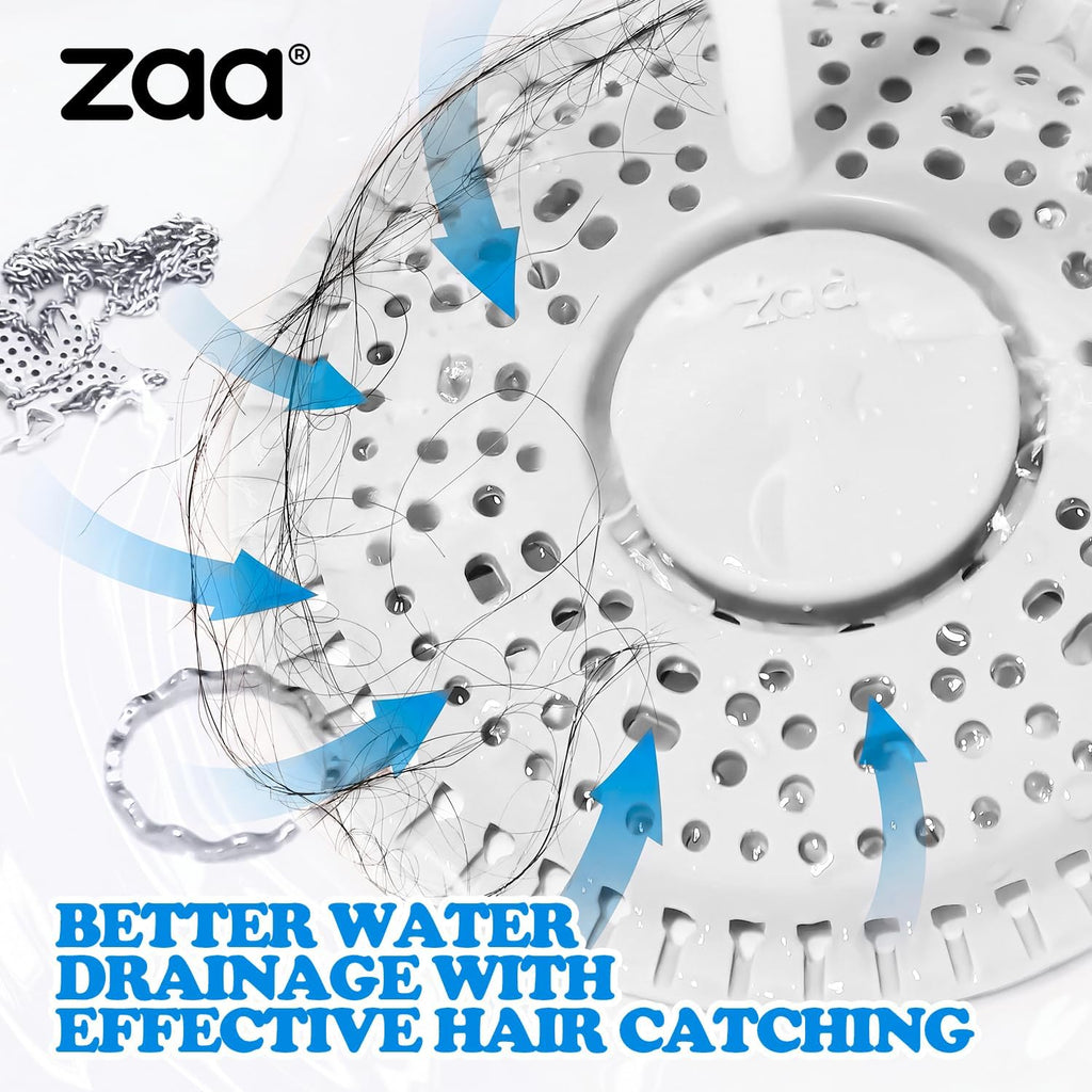 Shower Drain Hair Catcher 5.5" Silicone Drain Cover for Flat Floor Drains