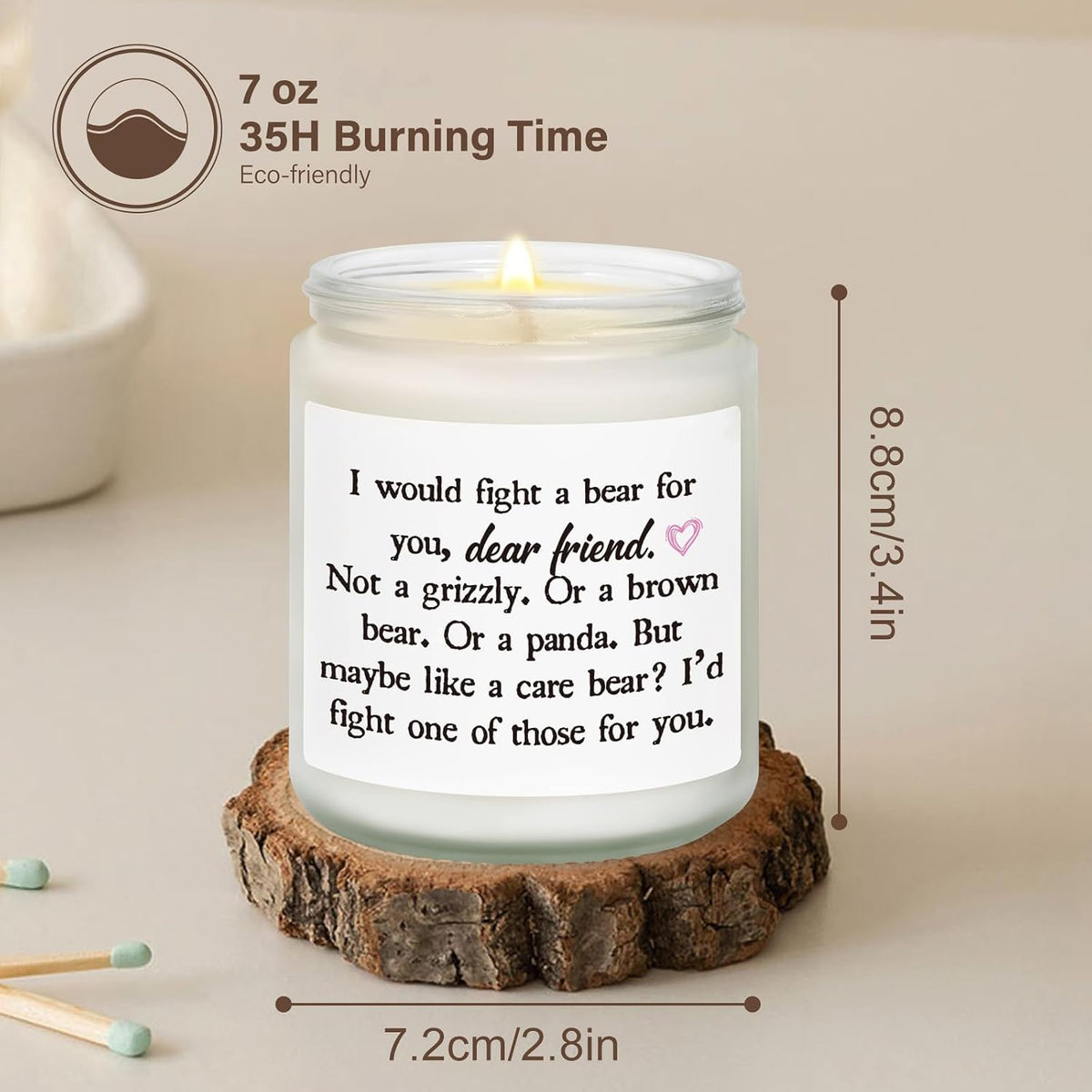Friend Gifts for Women, Friend Birthday, Friendship Gifts for Women Soul Sister Bestie, Handmade Lavender Natural Soy Wax Candle (7oz)