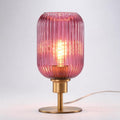 Mid Century Glass Table Lamp, Timer Build-In, Dimmable Desk Lamp, Purple