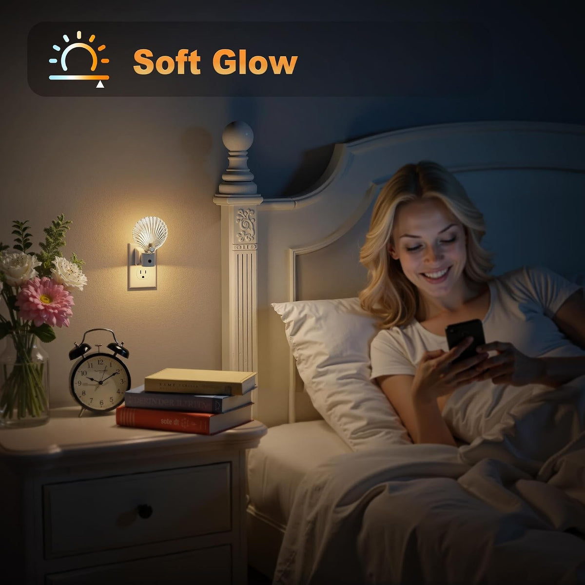 JandCase Night Light Night Lights Plug into Wall 2 Pack Dusk to Dawn Sensor
