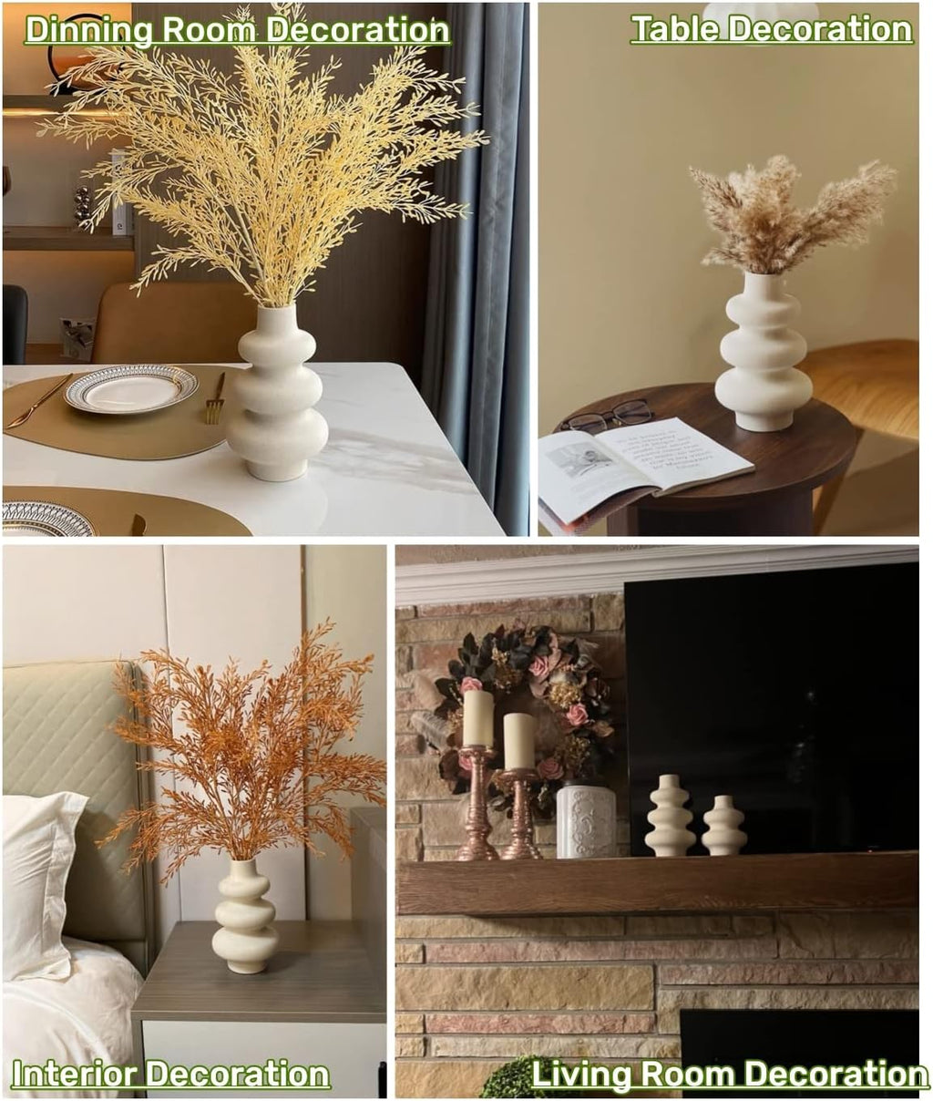 Steviieden Ceramic Vase, Boho Home Decor Vase, Off White, L