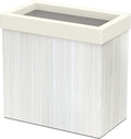Gatco Small Bathroom Trash Can with Lid, Rectangle 3 Gallon Wastebasket, Under Sink, White Oak with Matte White, for Bathroom, Bedroom, Office (1943W)