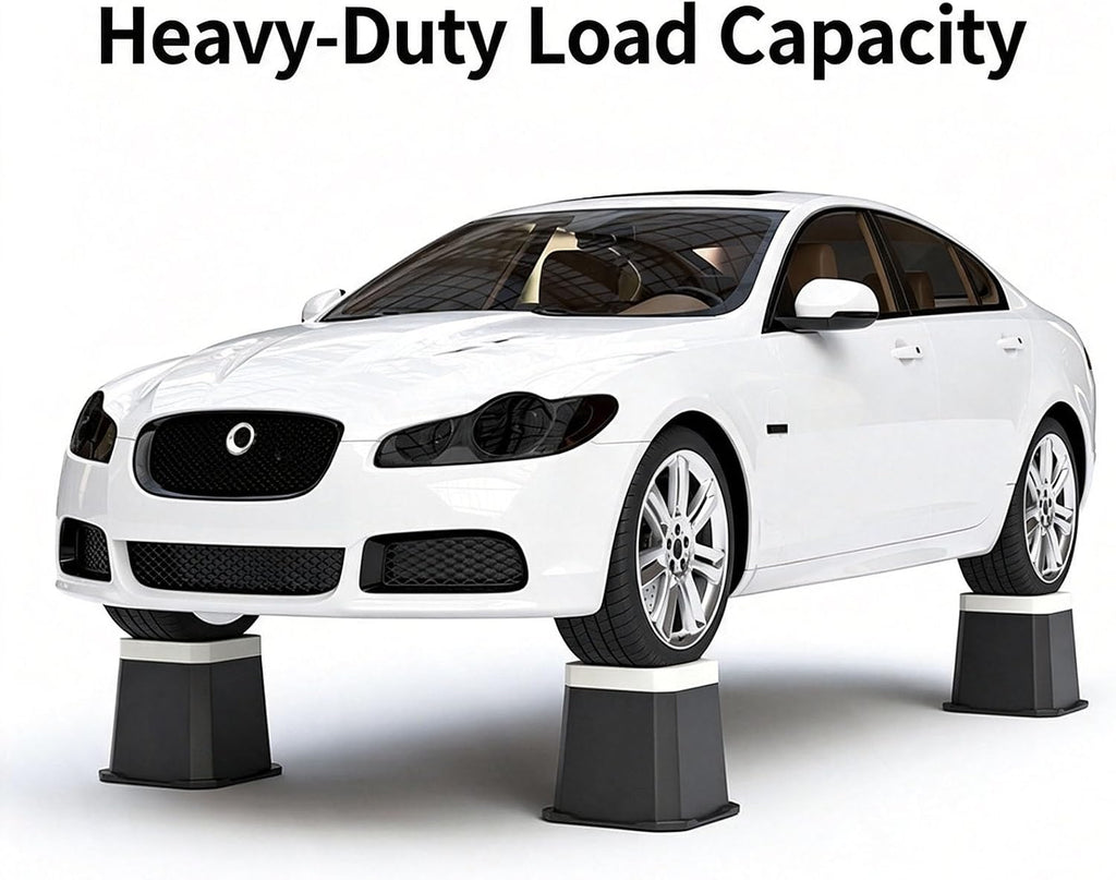 4pcs Bed Risers 4.8in, Black Heavy Duty Furniture Risers for 1100lb