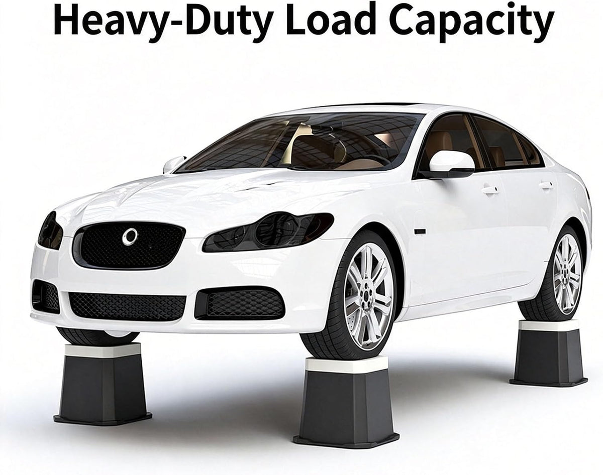 4pcs Bed Risers 4.8in, Black Heavy Duty Furniture Risers for 1100lb