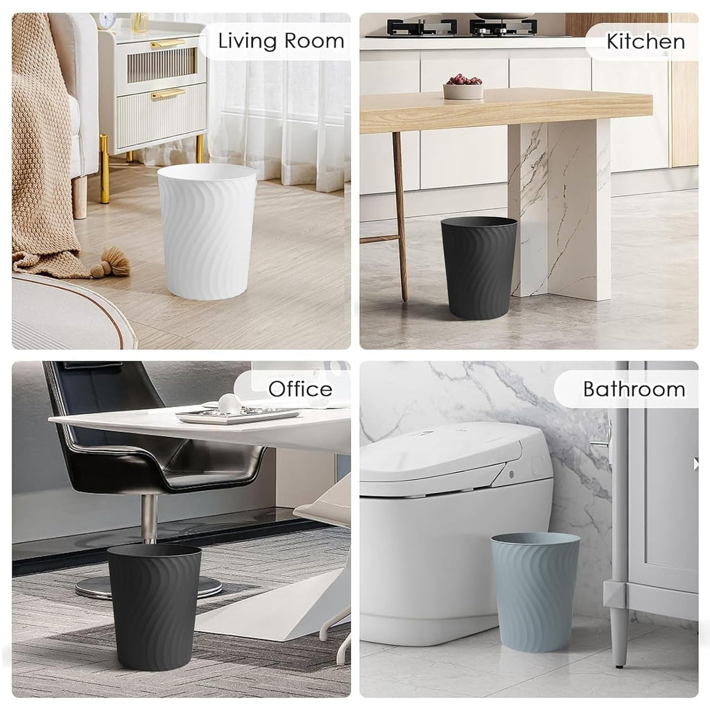 YGJT Small Trash Can, 6 Pack 1.8 Gallons Bathroom Trash Can with Trash Bags