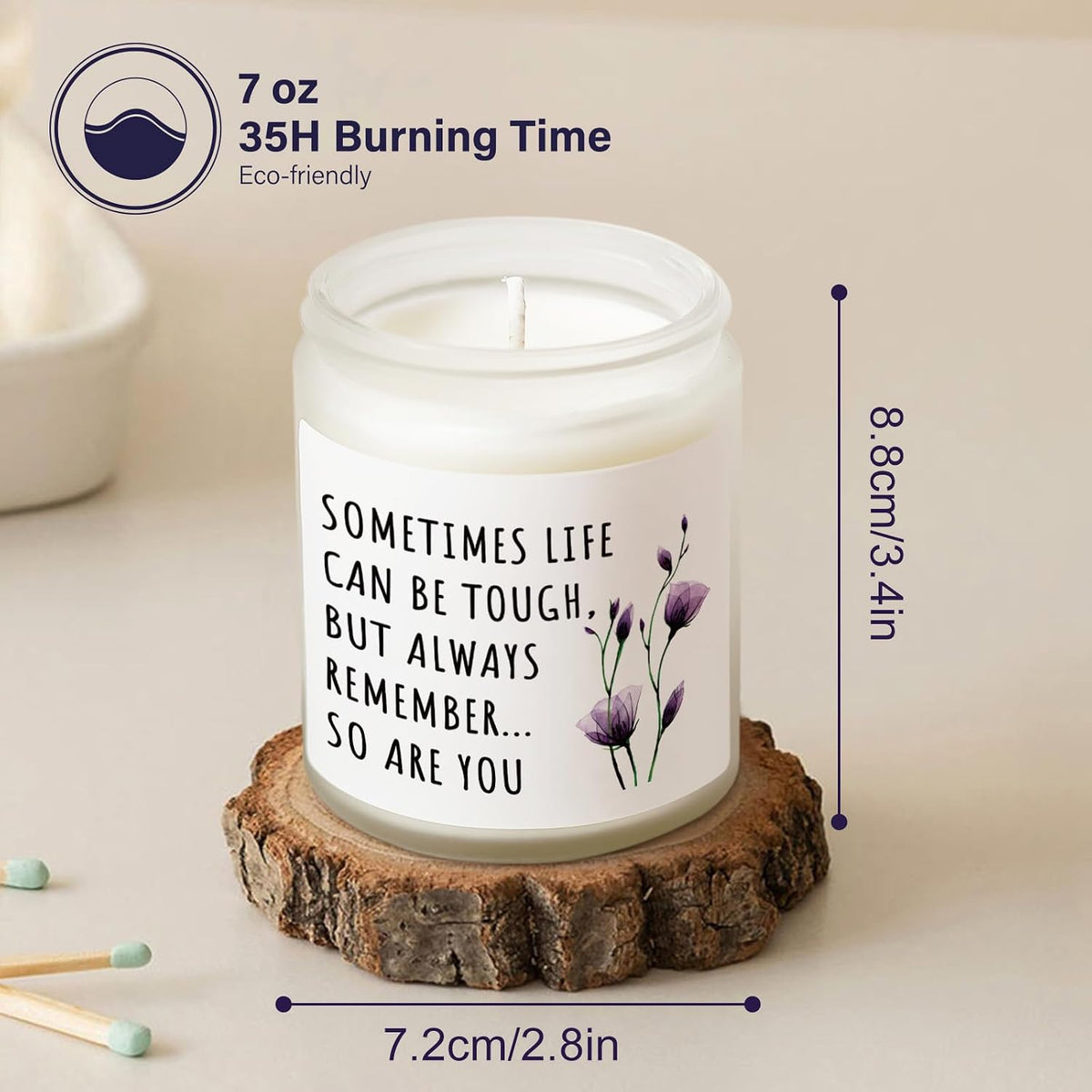 Shqiueos Inspirational Gifts for Women, Cancer Care Lavender Scented Candle