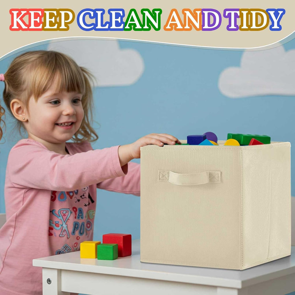Yinder 4 Pcs Cube Storage Bin Brown 10.5''x10.5''x11'' Storage Cubes
