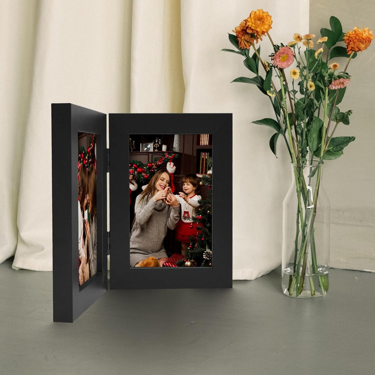 Frametory, 4x6 Double Picture Frame Black, 1 Pack