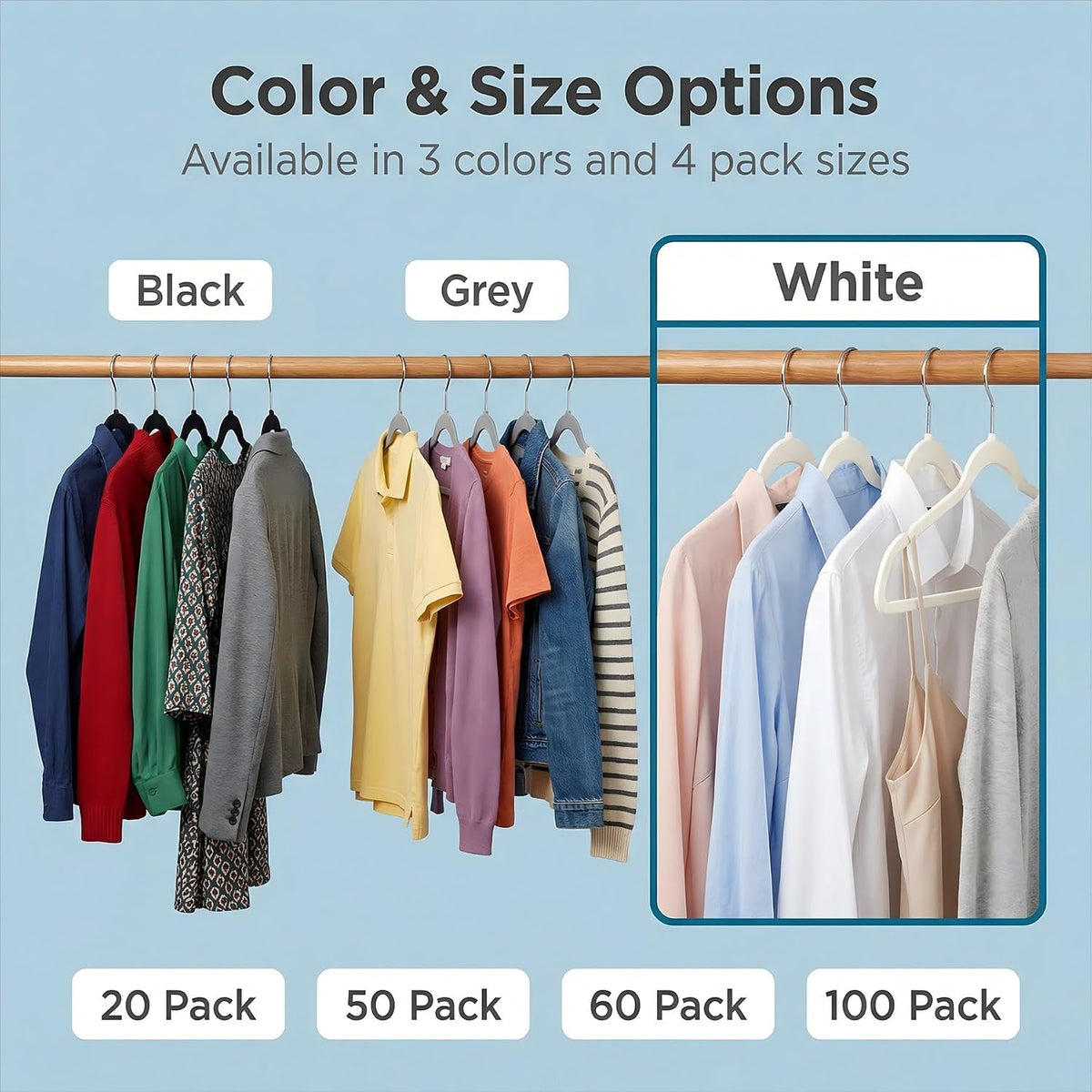 HOUSE DAY Ivory Plastic Hangers 20 Pack - Ultra-Thin Heavy Duty Non-Velvet