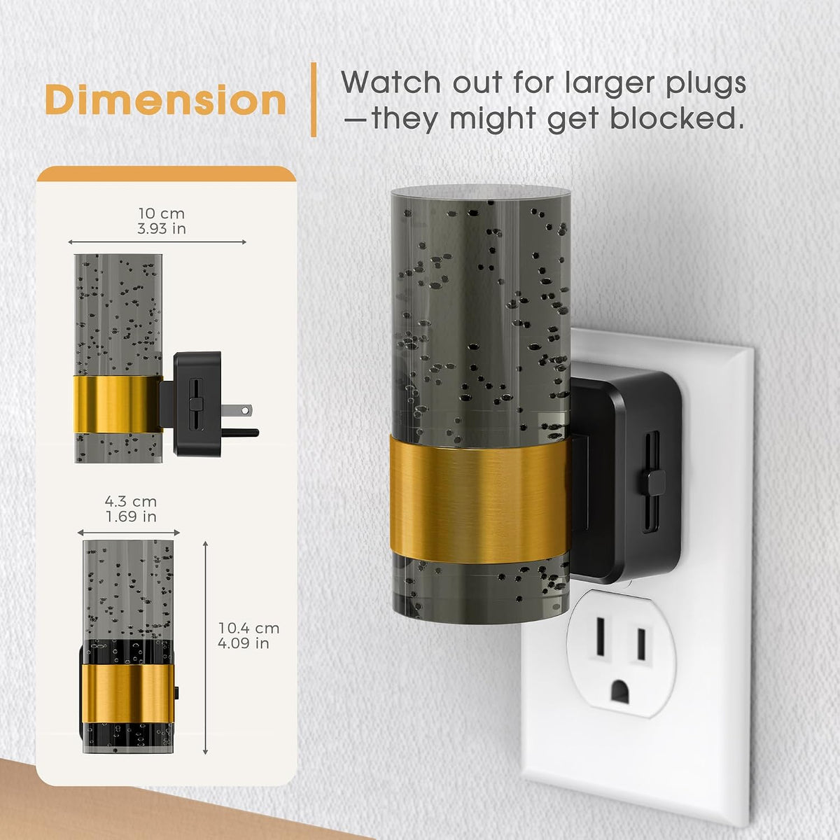 Briignite Night Light, 2 Pack Dimmable Night Lights Plug into Wall