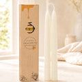 2 Pack 8 Inch 100% Pure Natural Beeswax White Taper Candles