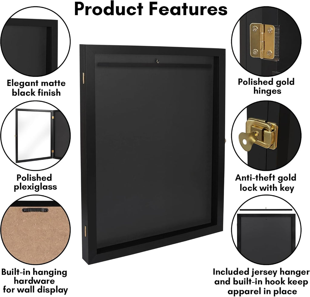 Americanflat 18x24 Kids Jersey Display Case - Black